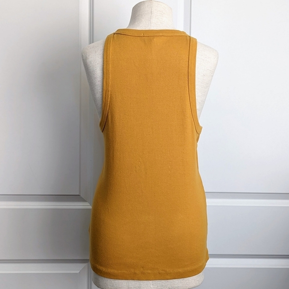 James Perse Tank Top Ribbed Knit Sleeveless 100% Cotton Solar Yellow L (3) NWT - Picture 6 of 12